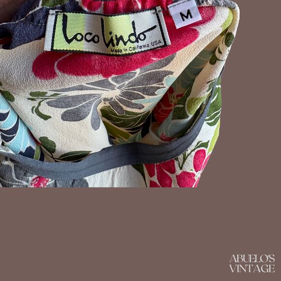 Loco Lindo Floral Maxi Skirt | Multicolor | Size M | Vintage - Picture 3 of 3